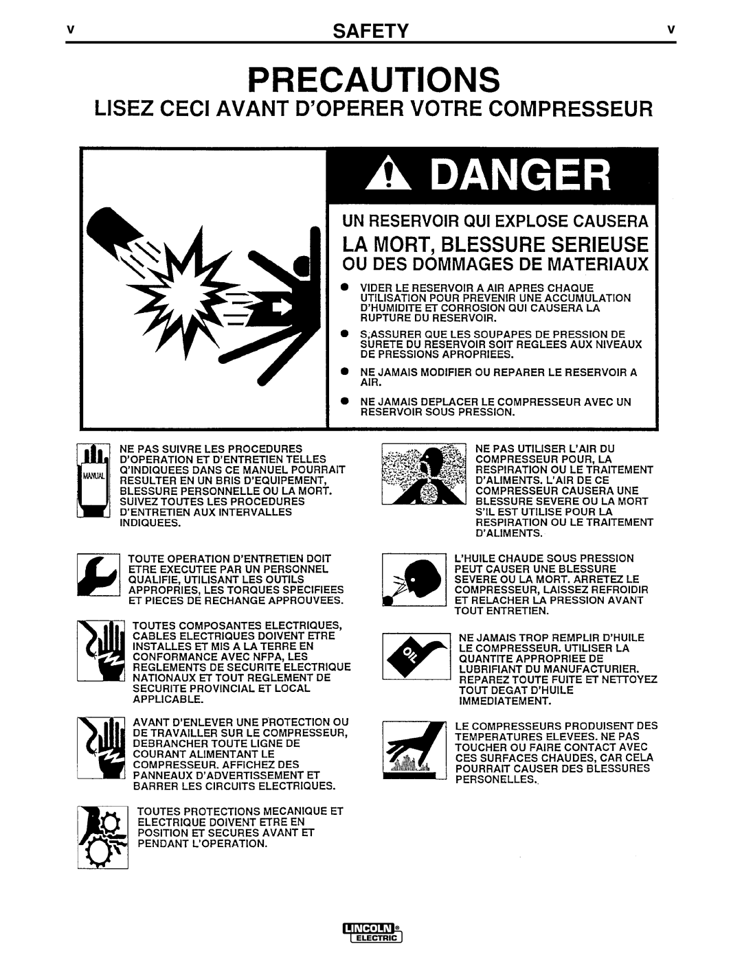 Lincoln Electric IM581 manual Safety 