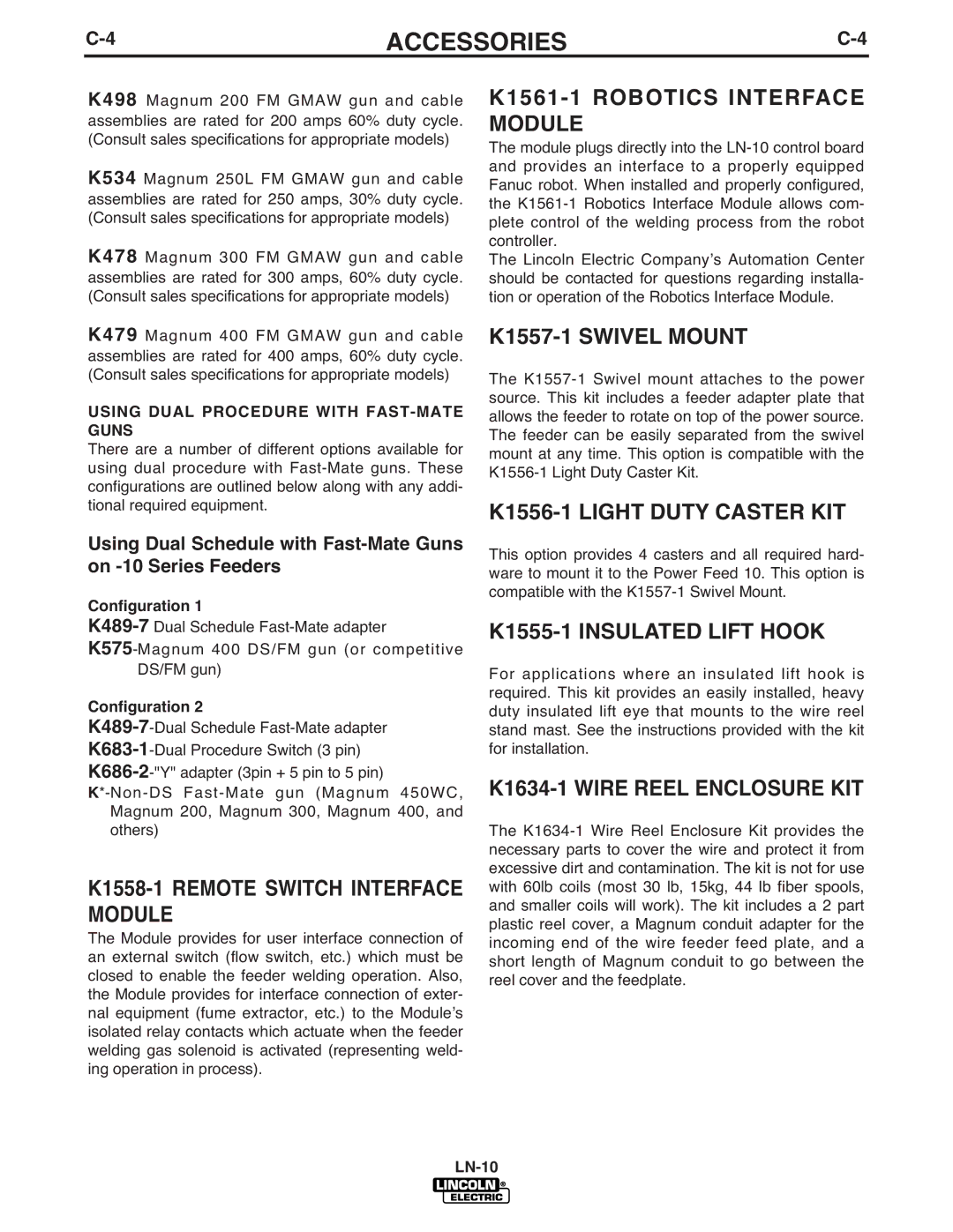 Lincoln Electric IM587-B K1558-1 Remote Switch Interface Module, K1561-1 Robotics Interface Module, K1557-1 Swivel Mount 