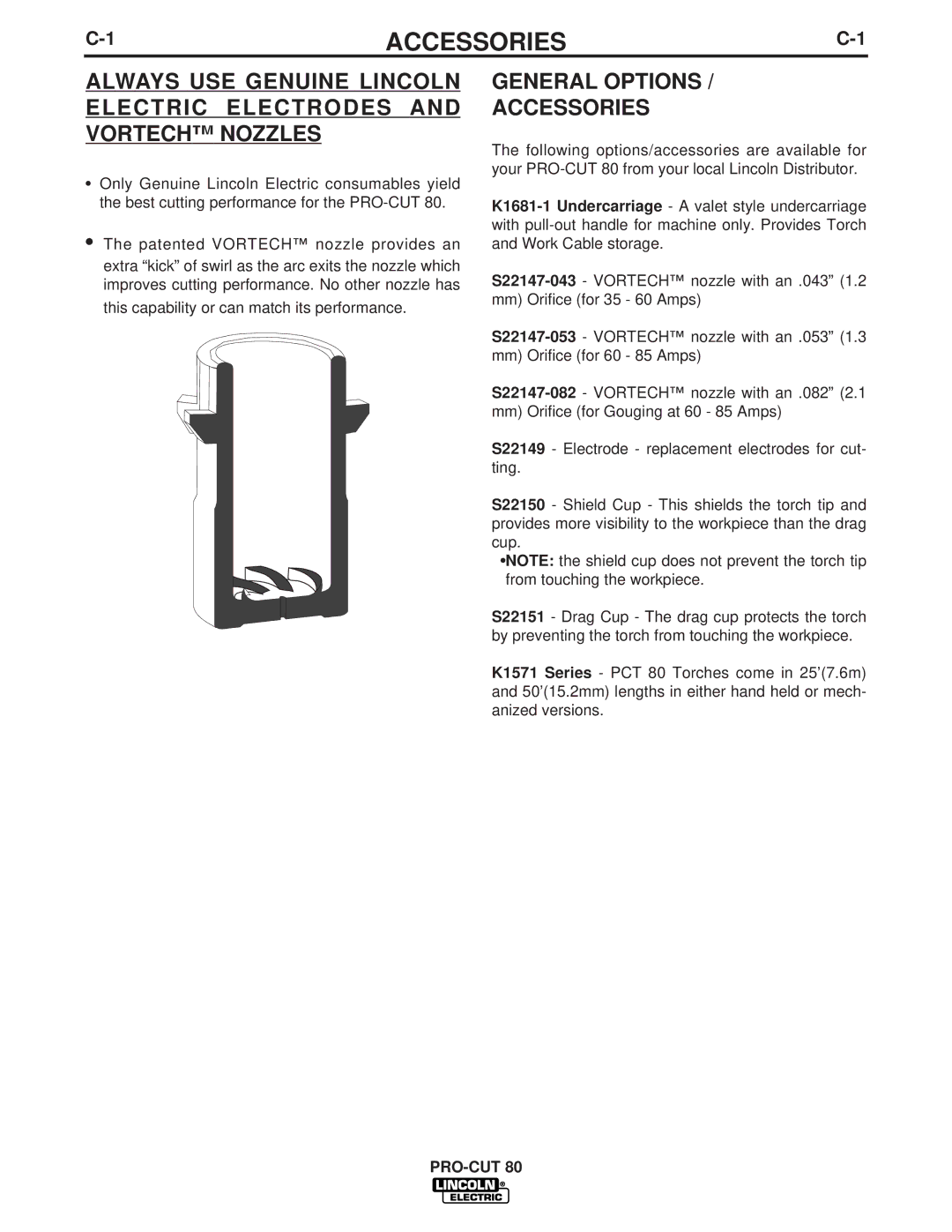 Lincoln Electric IM595-A manual General Options Accessories 