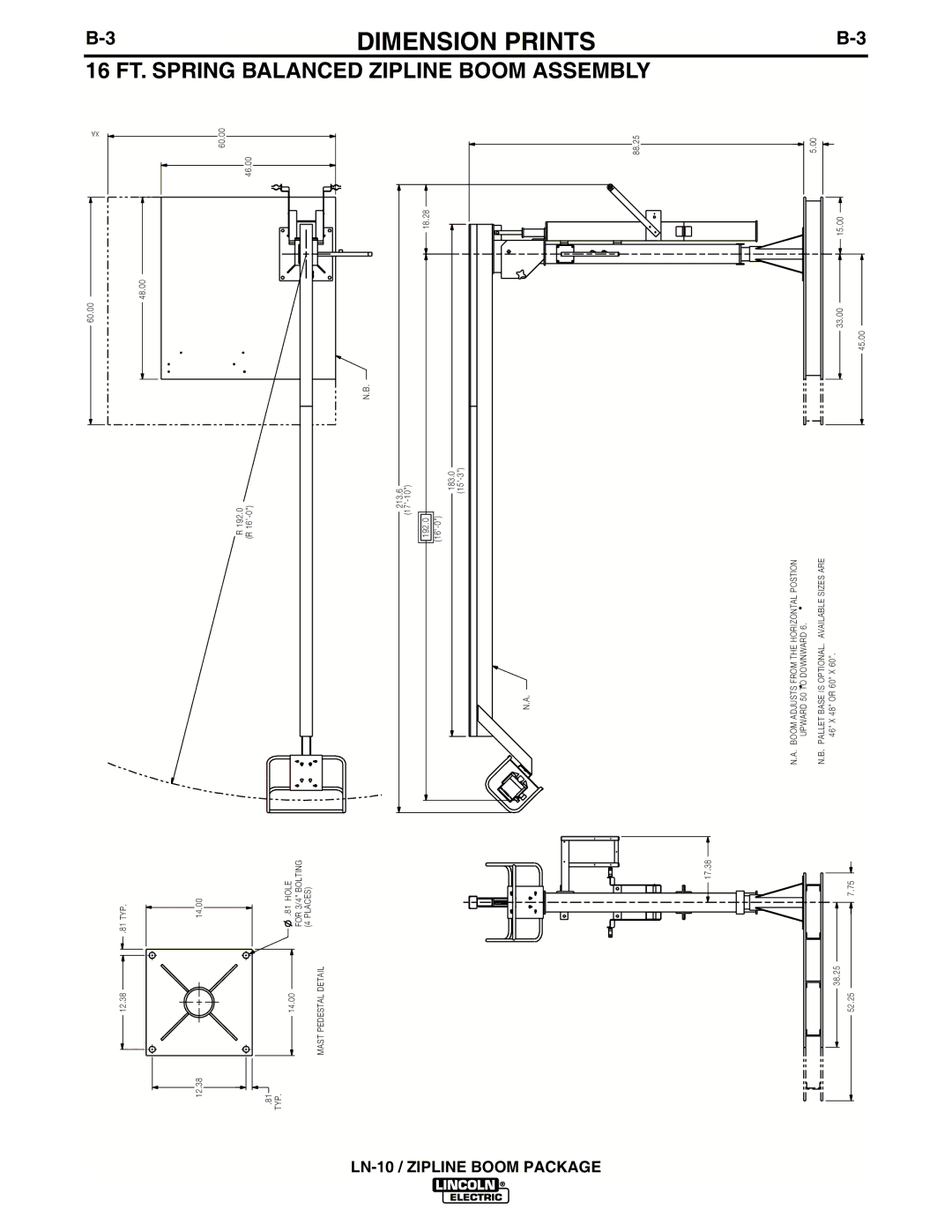 Lincoln Electric IM596-2A manual Spring Balanced Zipline Boom Assembly 