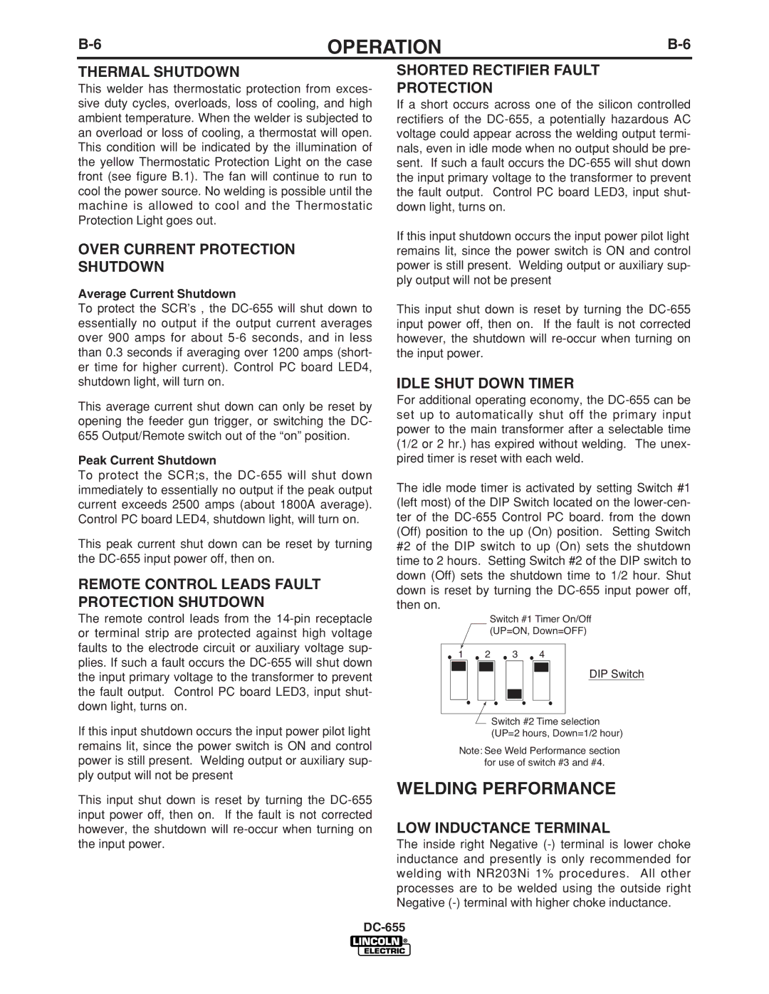 Lincoln Electric IM602-A manual Welding Performance 