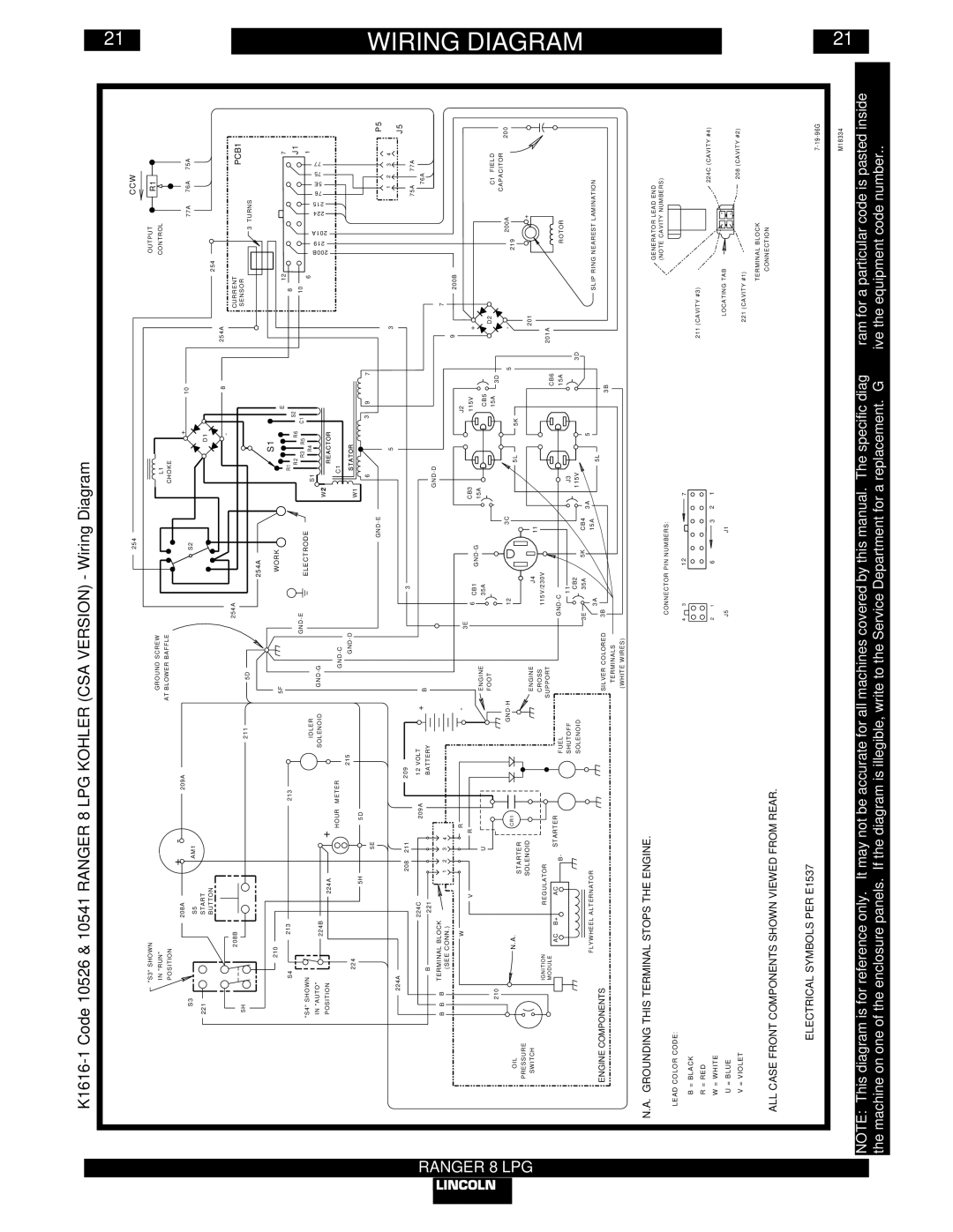 Lincoln Electric IM604-B manual Wiring Diagram, Ccw 