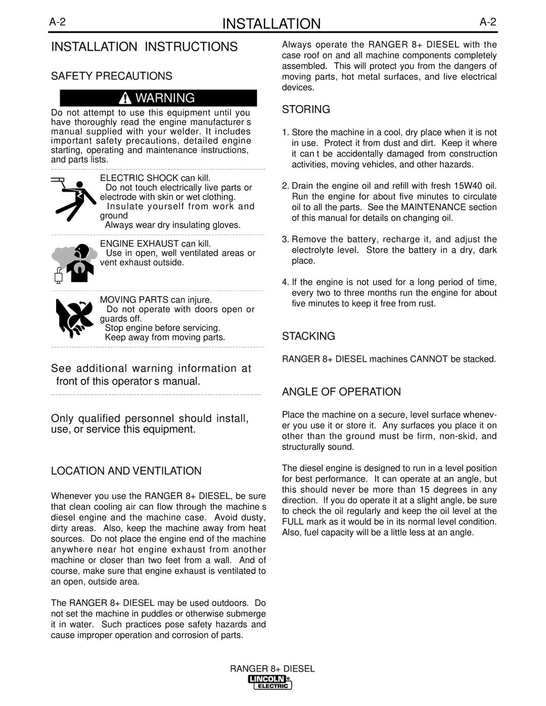 Lincoln Electric IM612 manual Installation Instructions 