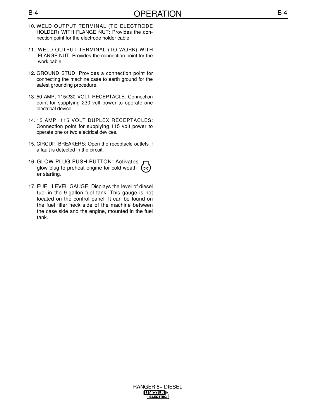 Lincoln Electric IM612 manual Operation 