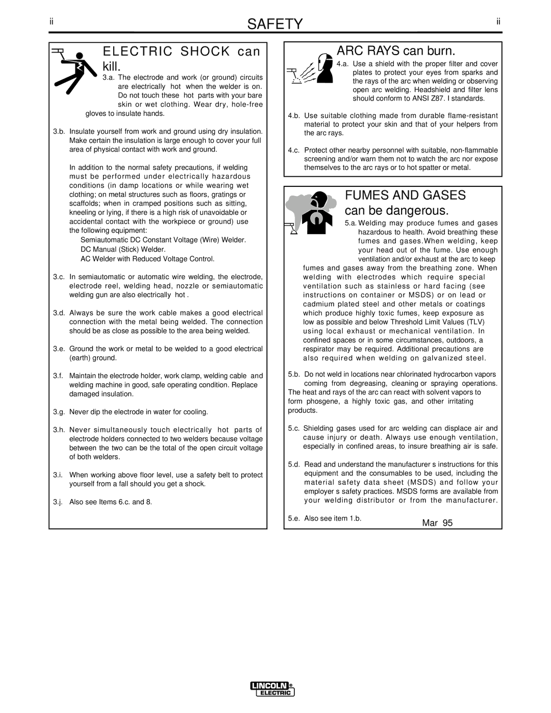 Lincoln Electric IM612 manual Electric Shock can kill 