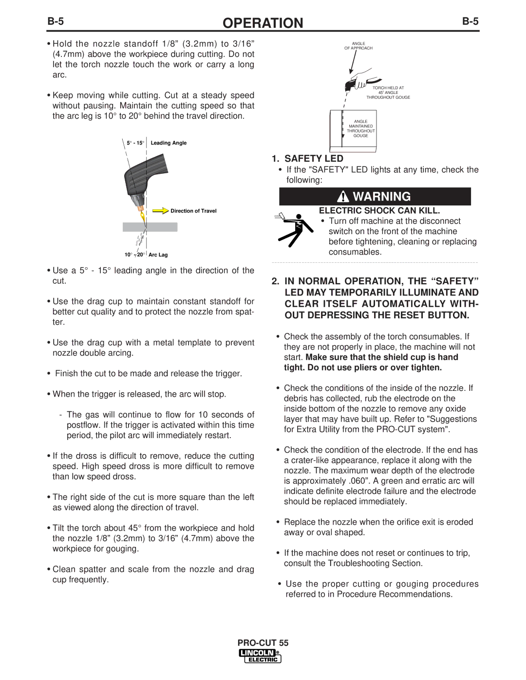 Lincoln Electric IM637-A manual Safety LED 