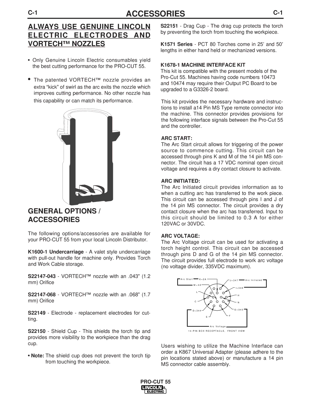 Lincoln Electric IM637-A manual General Options Accessories 