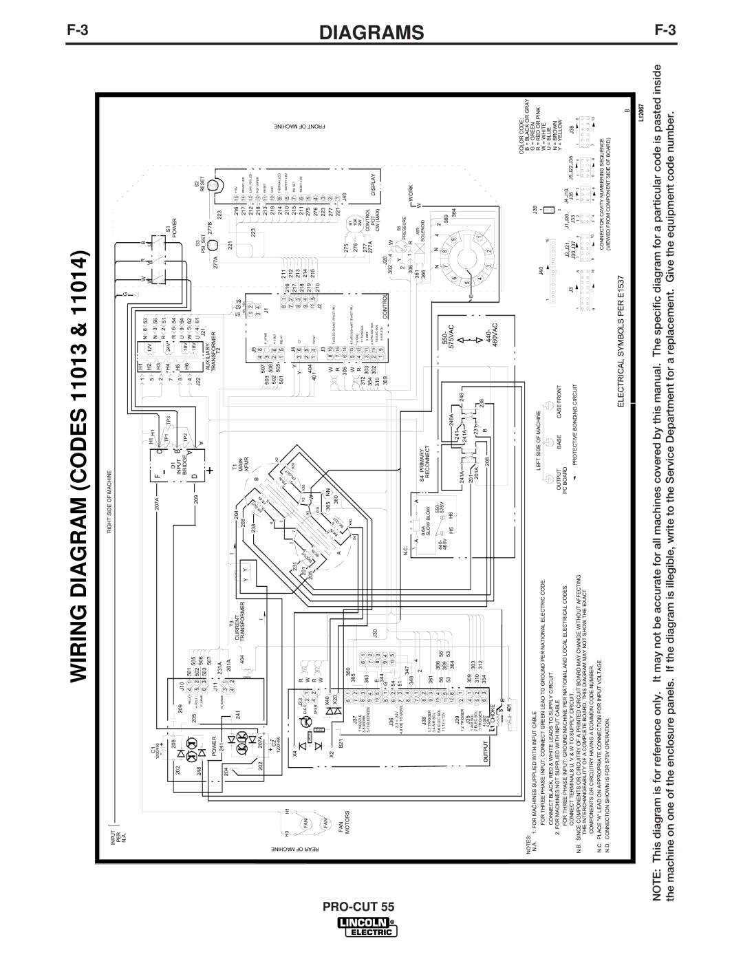 Lincoln Electric IM637-A manual Wiring Diagram Codes 11013 