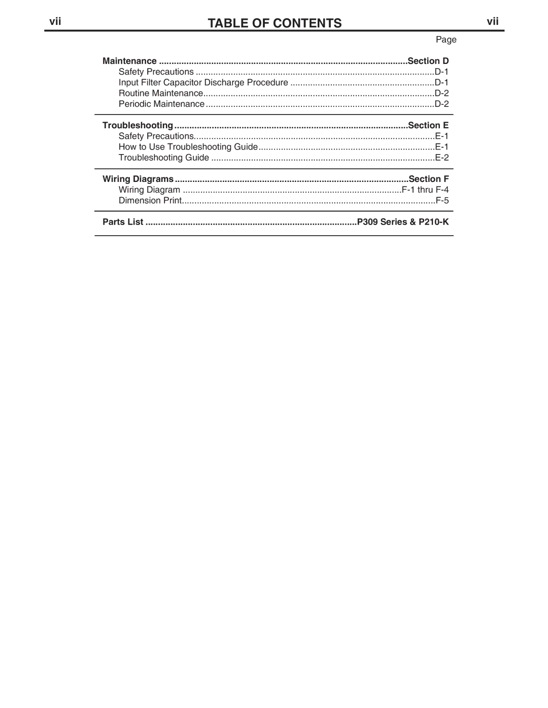 Lincoln Electric IM637-A manual Vii 