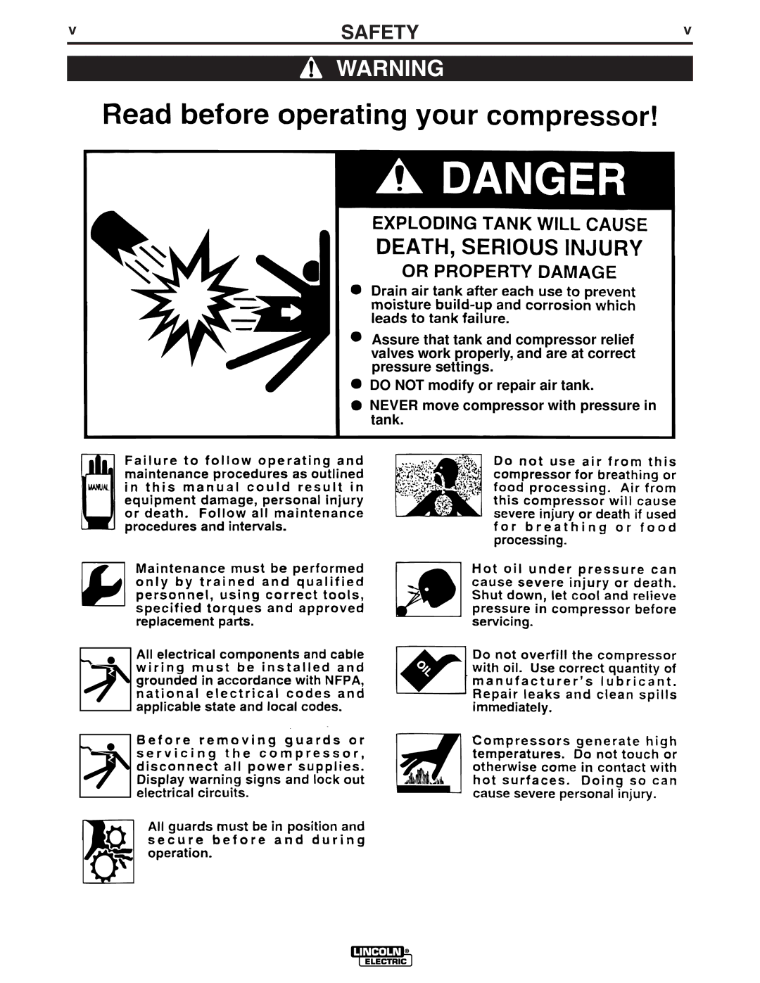 Lincoln Electric IM640-A manual Safety 