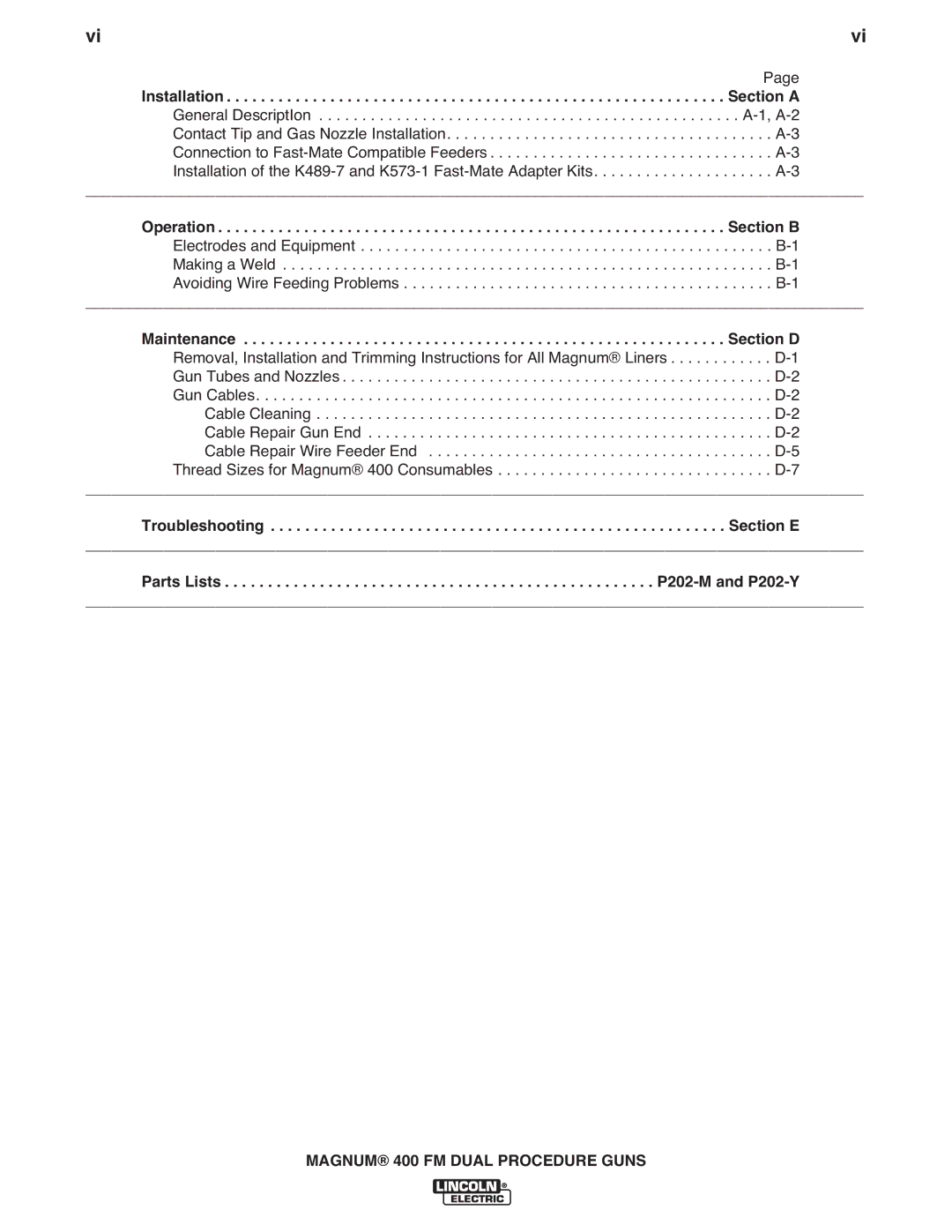 Lincoln Electric IM647-A manual Magnum 400 FM Dual Procedure Guns 