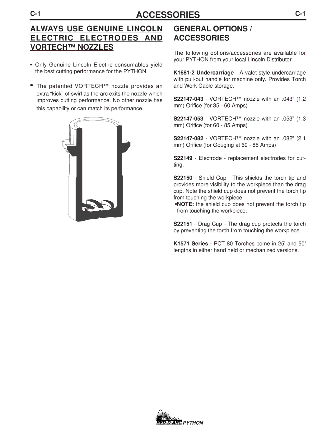 Lincoln Electric IM648-B specifications General Options Accessories 