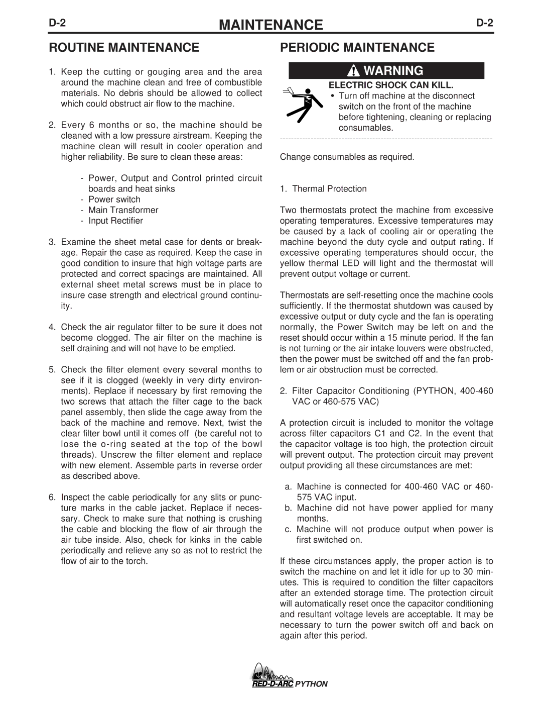 Lincoln Electric IM648-B specifications Routine Maintenance, Periodic Maintenance 