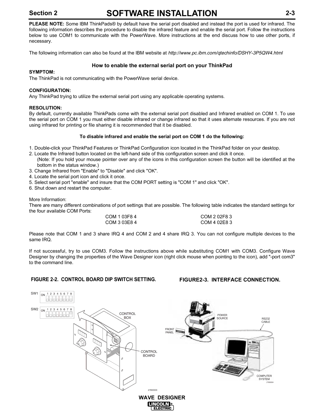 Lincoln Electric IM649 manual Control Board DIP Switch Setting 