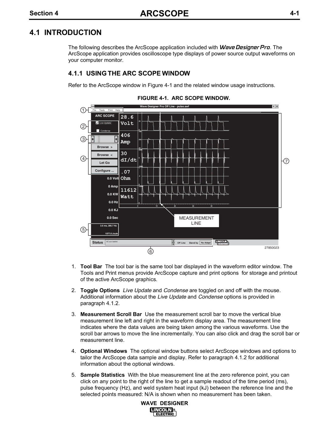 Lincoln Electric IM649 manual Arcscope, Introduction, Using the ARC Scope Window 