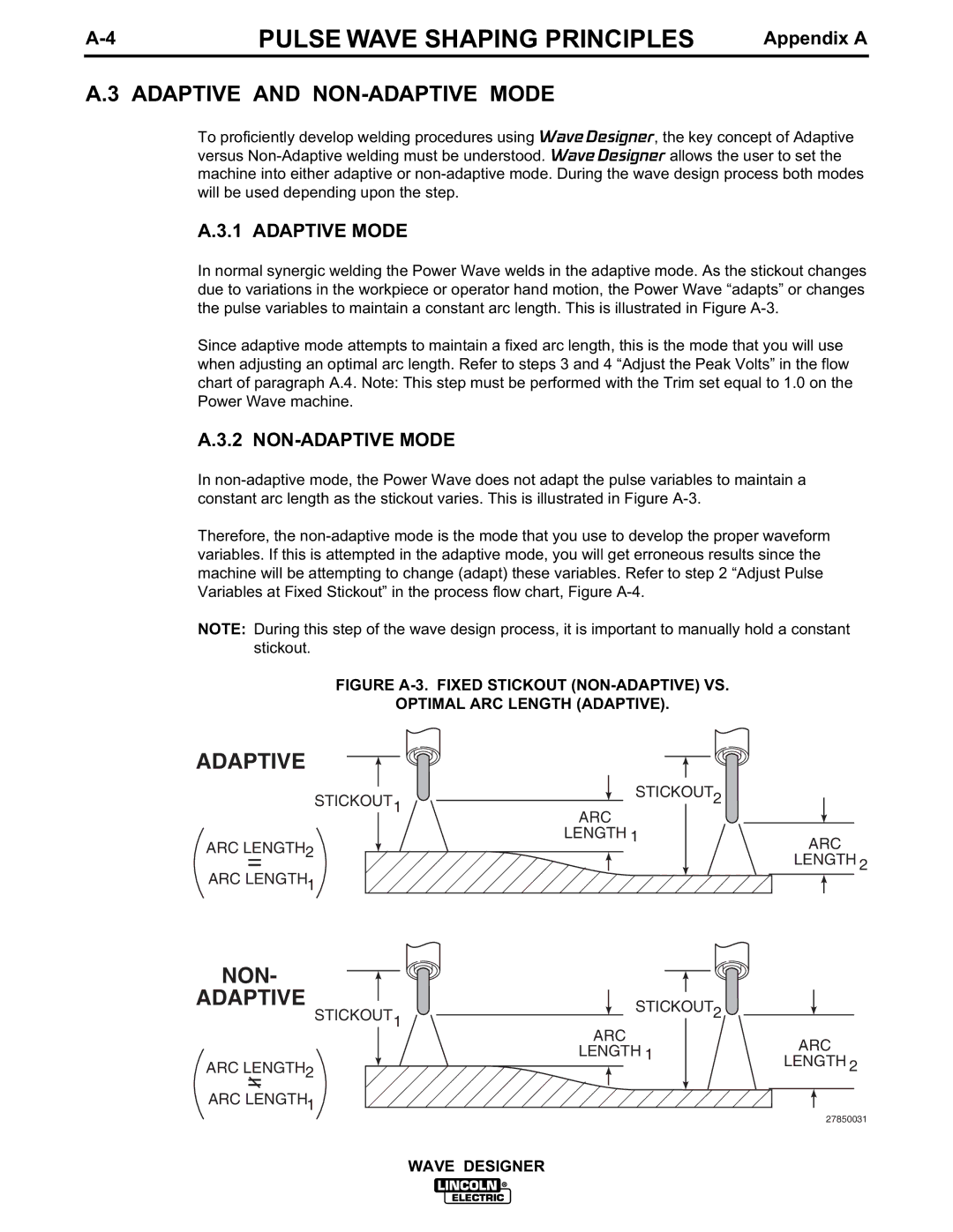 Lincoln Electric IM649 manual Adaptive and NON-ADAPTIVE Mode, Adaptive Mode 