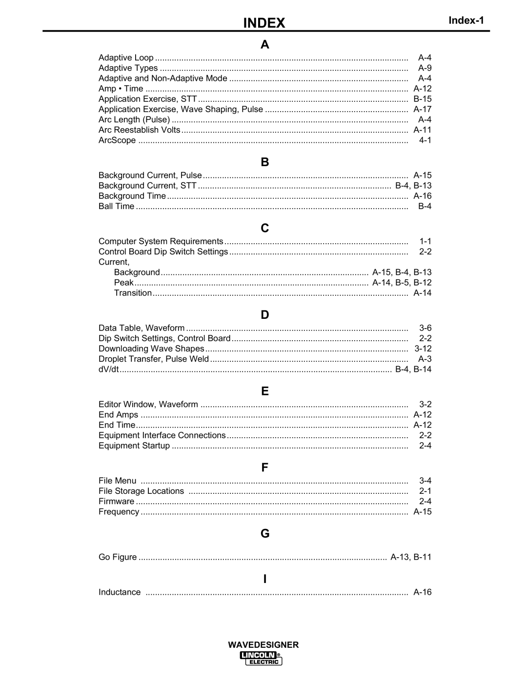 Lincoln Electric IM649 manual Index-1 