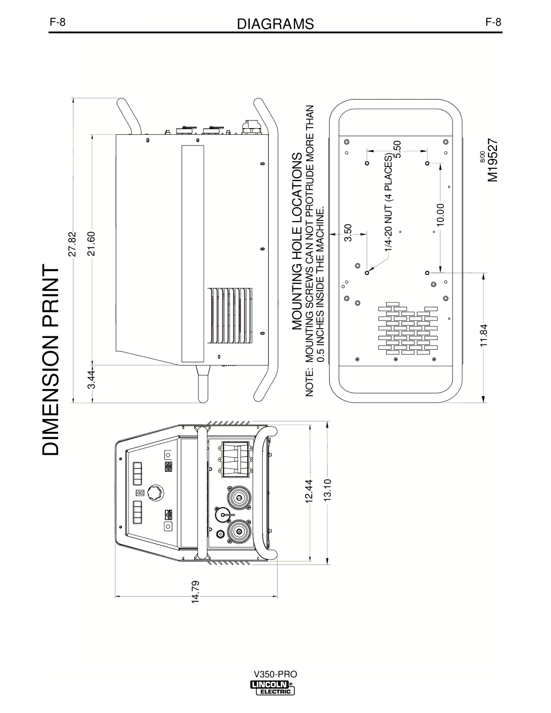 Lincoln Electric IM679-A manual Dimension Print 