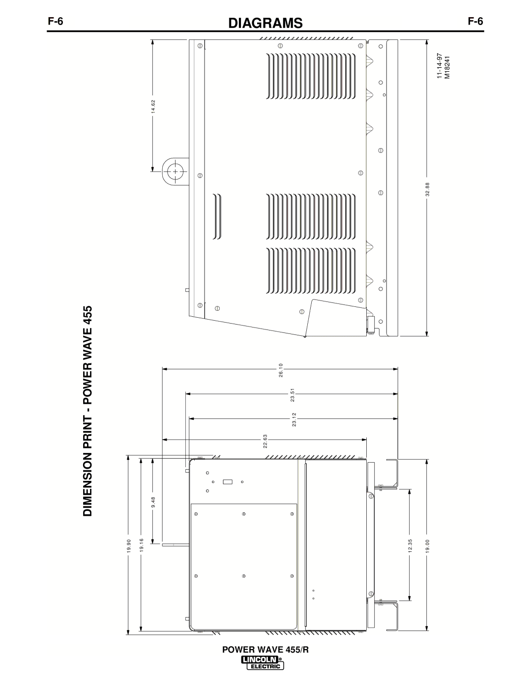 Lincoln Electric IM690-A manual Dimension Print Power Wave 