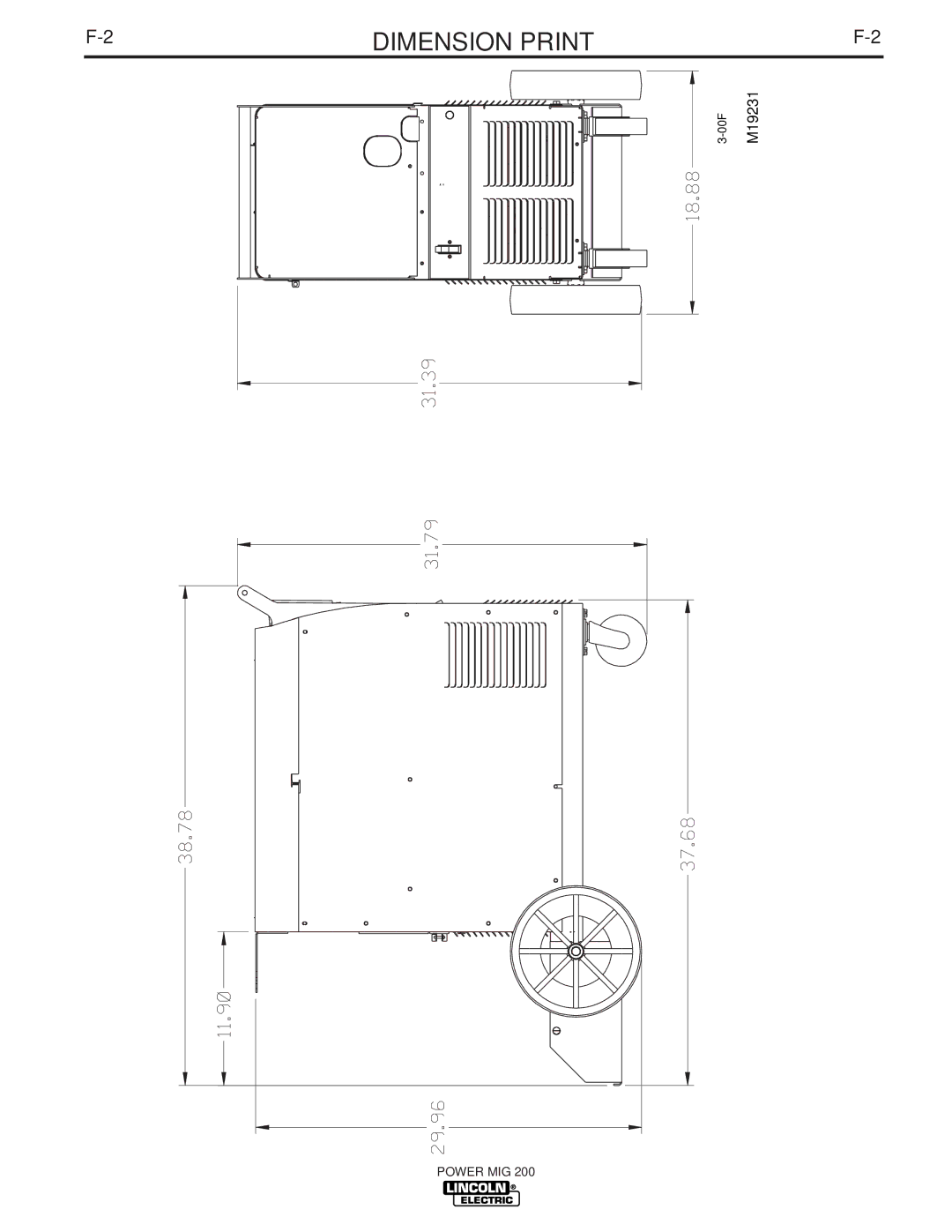 Lincoln Electric IM693 manual Dimension Print, M19231 