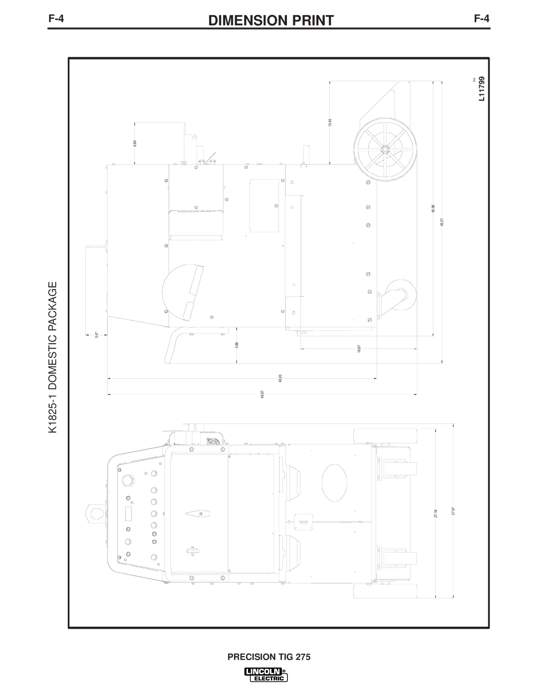 Lincoln Electric IM702-A manual Dimension Print 