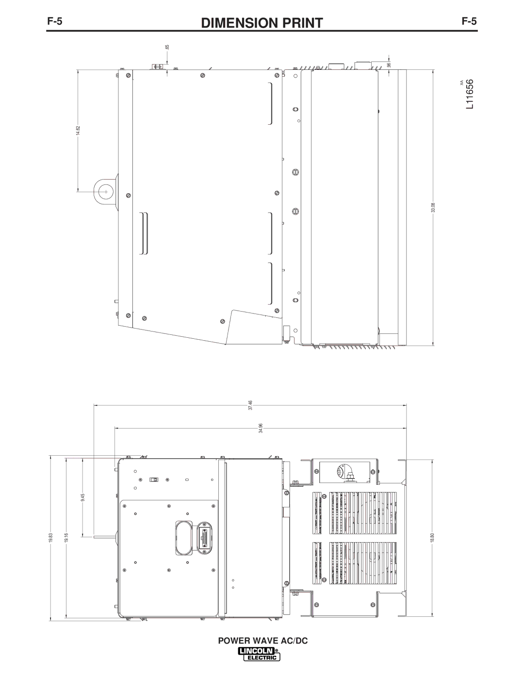 Lincoln Electric IM718 manual Dimension Print 