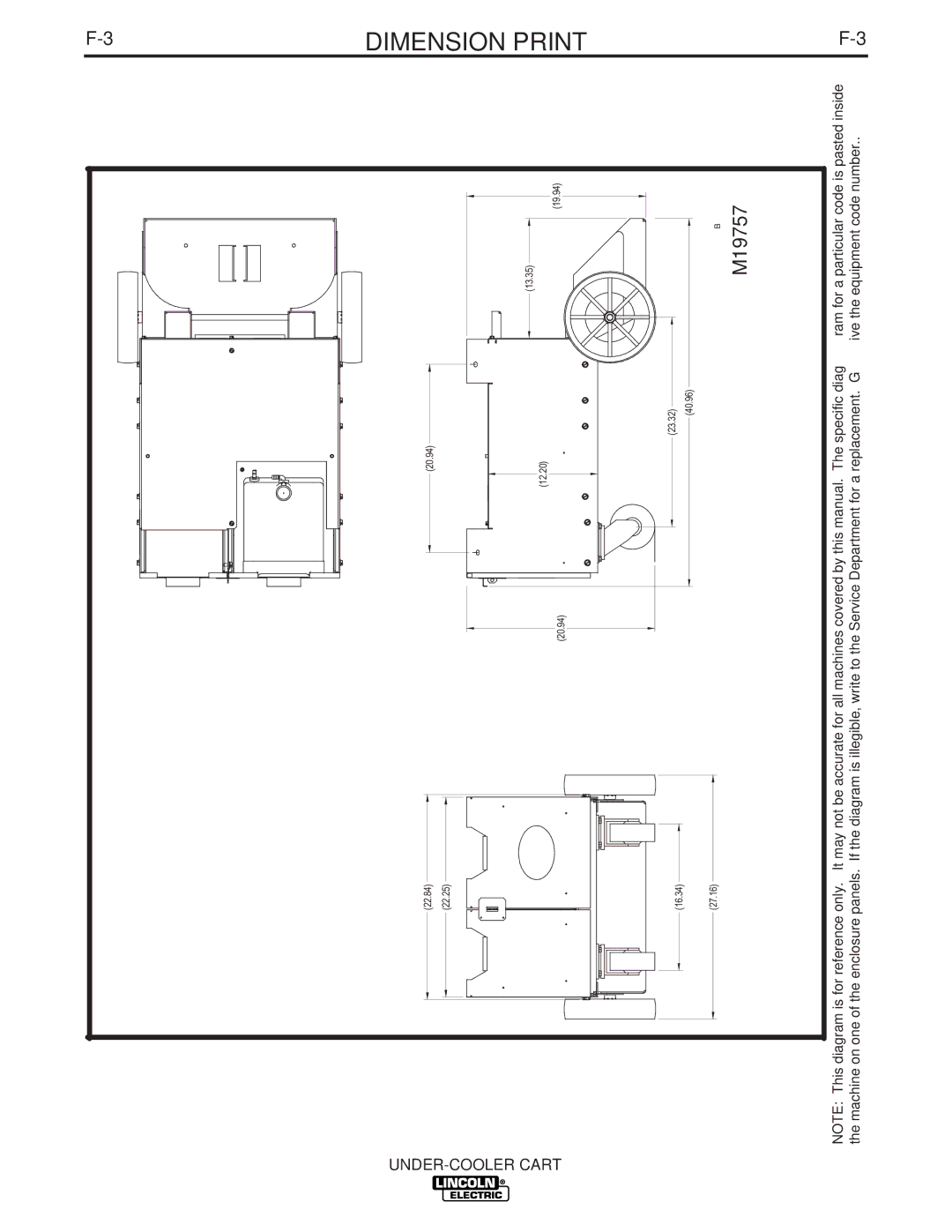 Lincoln Electric IM723-A manual Dimension Print 