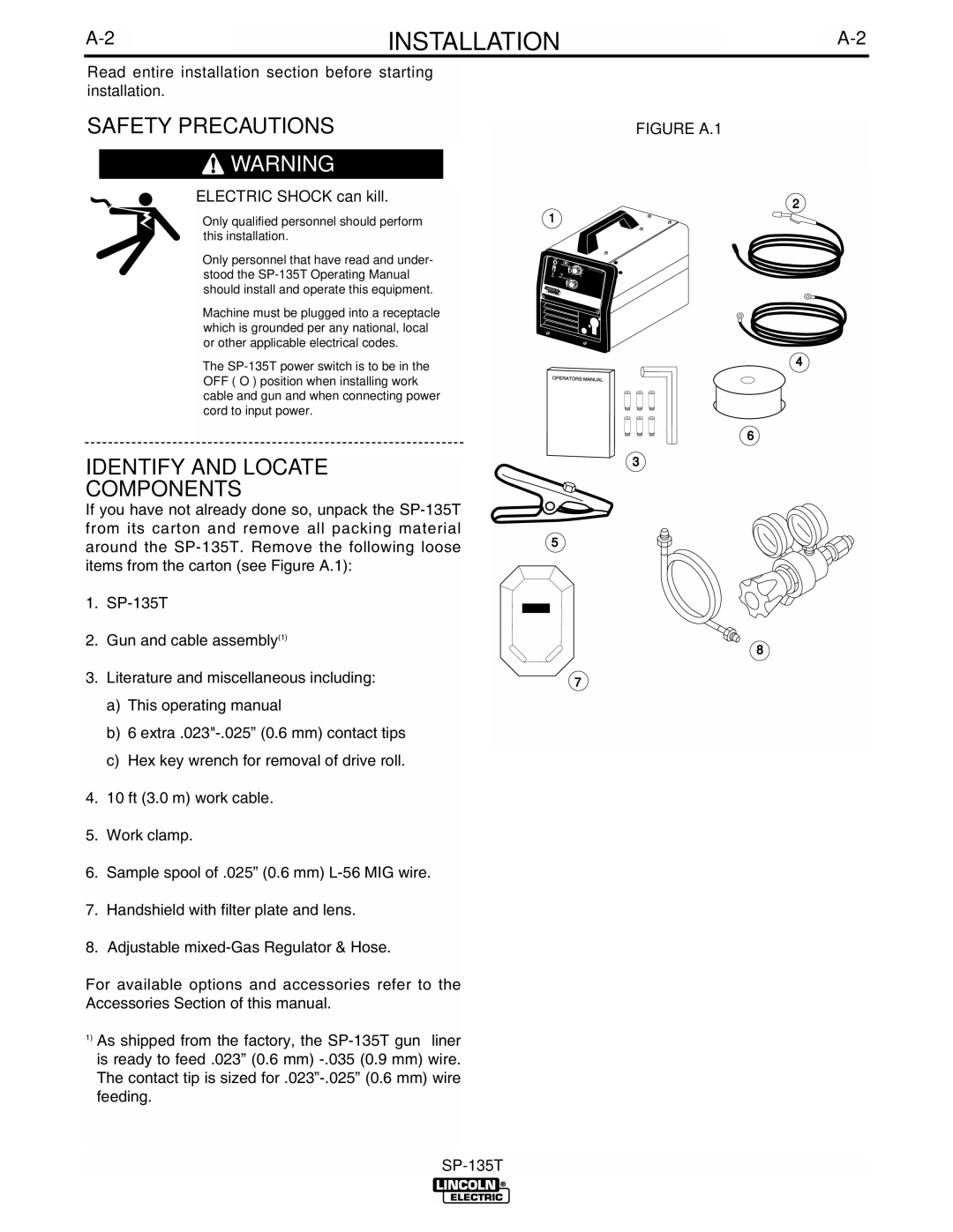 Lincoln Electric IM724 manual Safety Precautions, Identify and Locate Components, Electric Shock can kill 