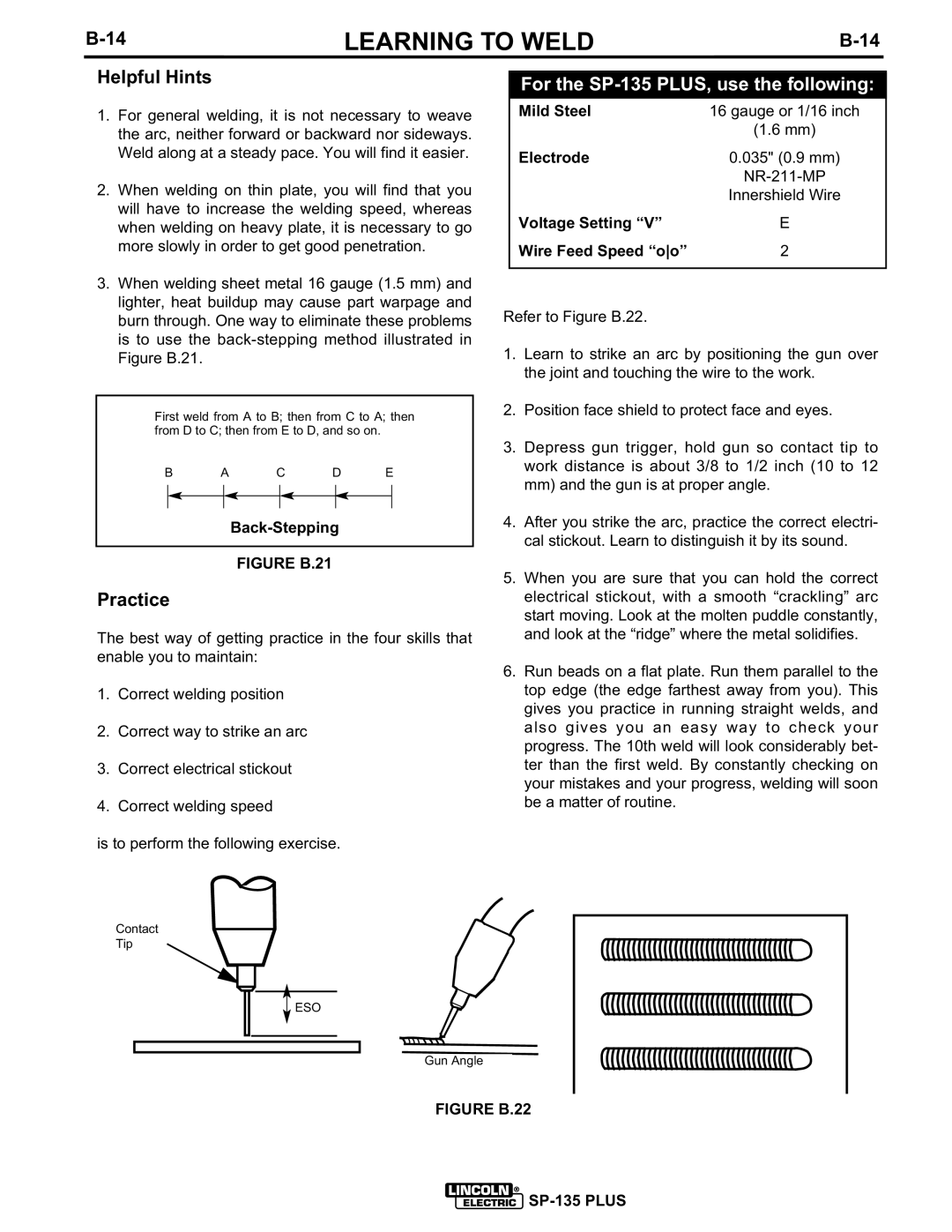 Lincoln Electric IM725 manual Helpful Hints, Practice 