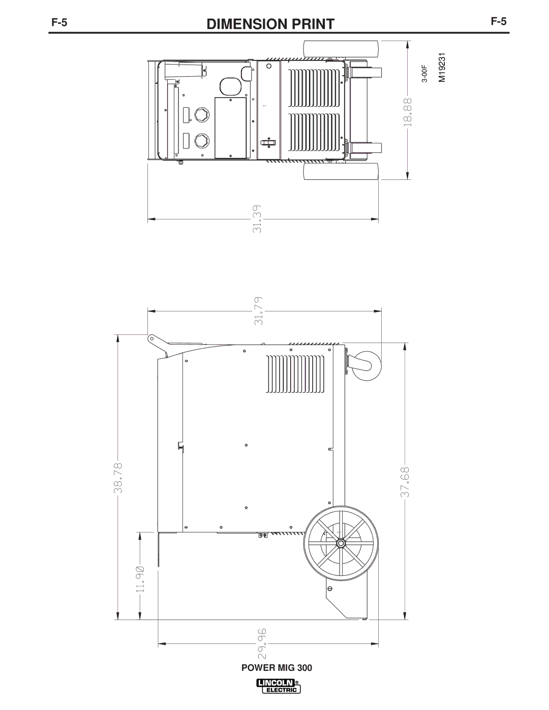 Lincoln Electric IM736-D manual Dimension Print, M19231 