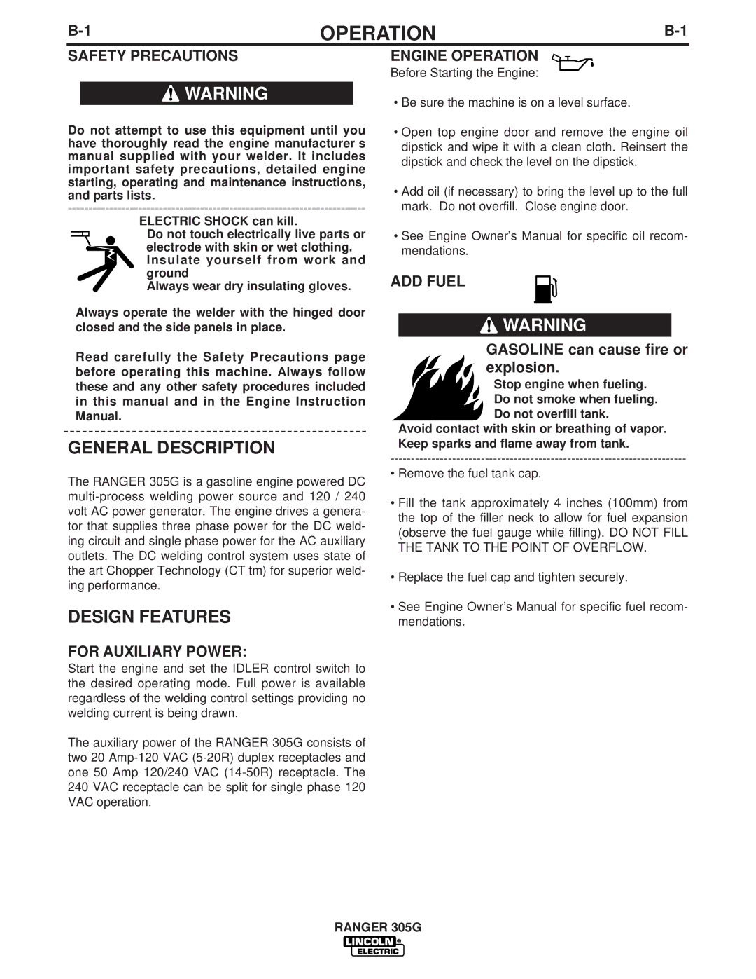 Lincoln Electric IM742-A manual Operation, General Description, Design Features 