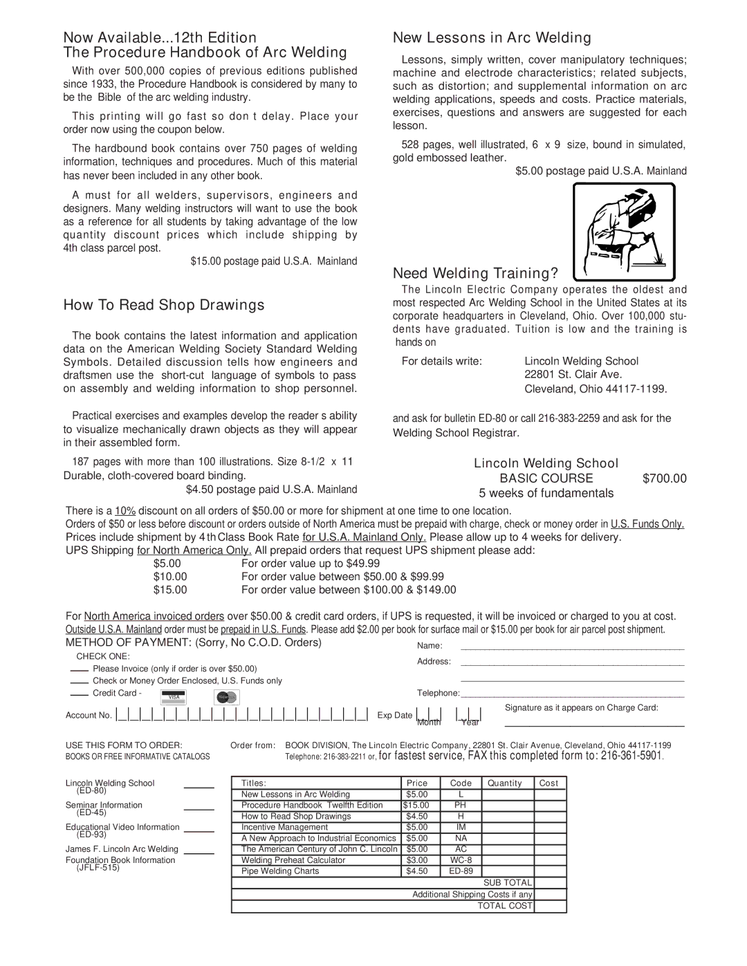 Lincoln Electric IM742-A manual How To Read Shop Drawings, New Lessons in Arc Welding, Need Welding Training?, Basic Course 