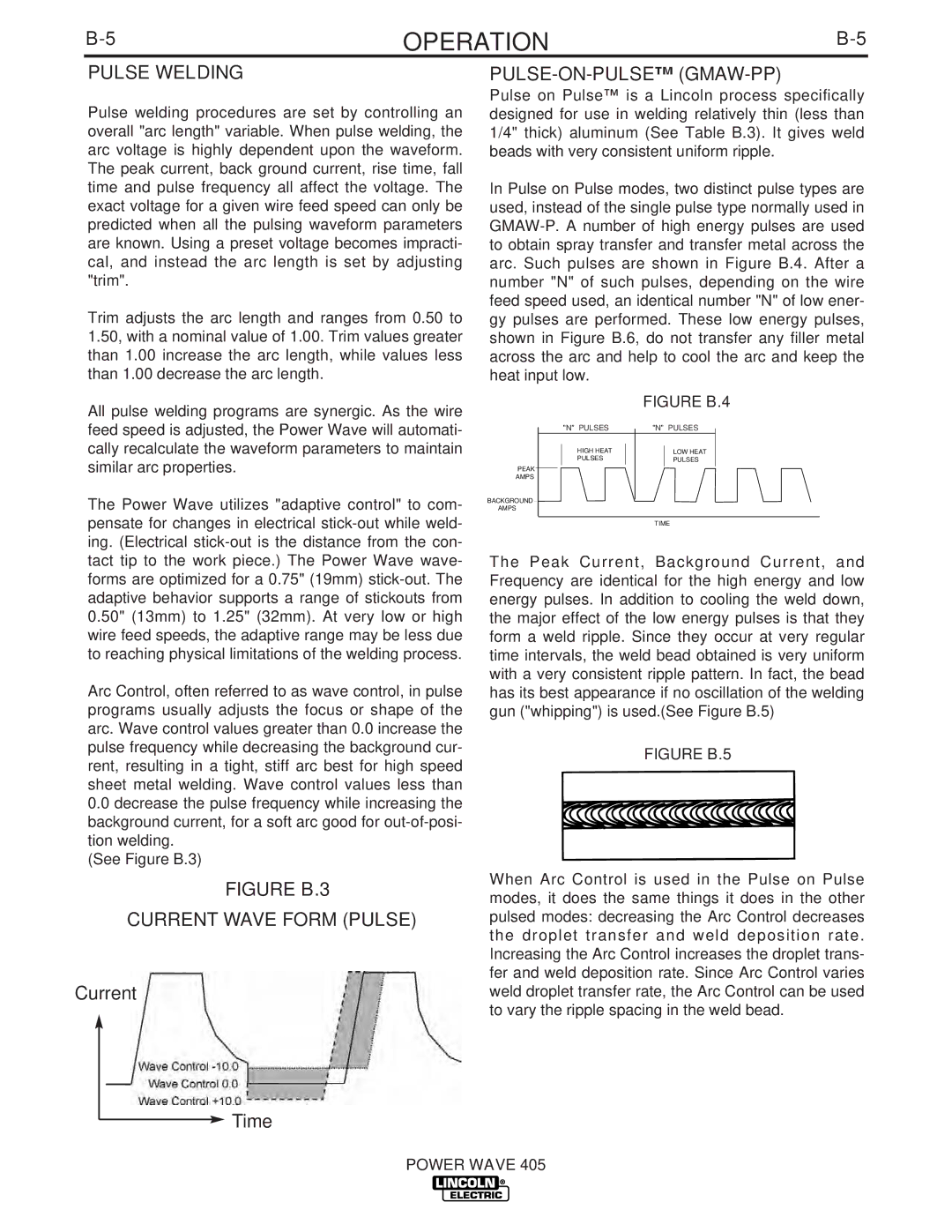 Lincoln Electric IM746 manual Pulse Welding, Pulse-On-Pulse Gmaw-Pp 