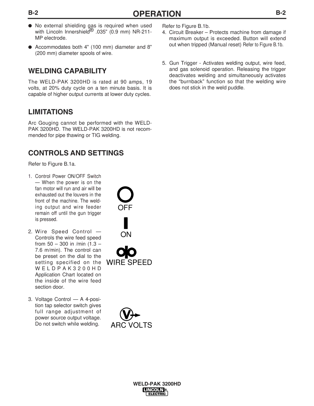 Lincoln Electric IM759, 3200HD manual Welding Capability, Limitations, Controls and Settings 