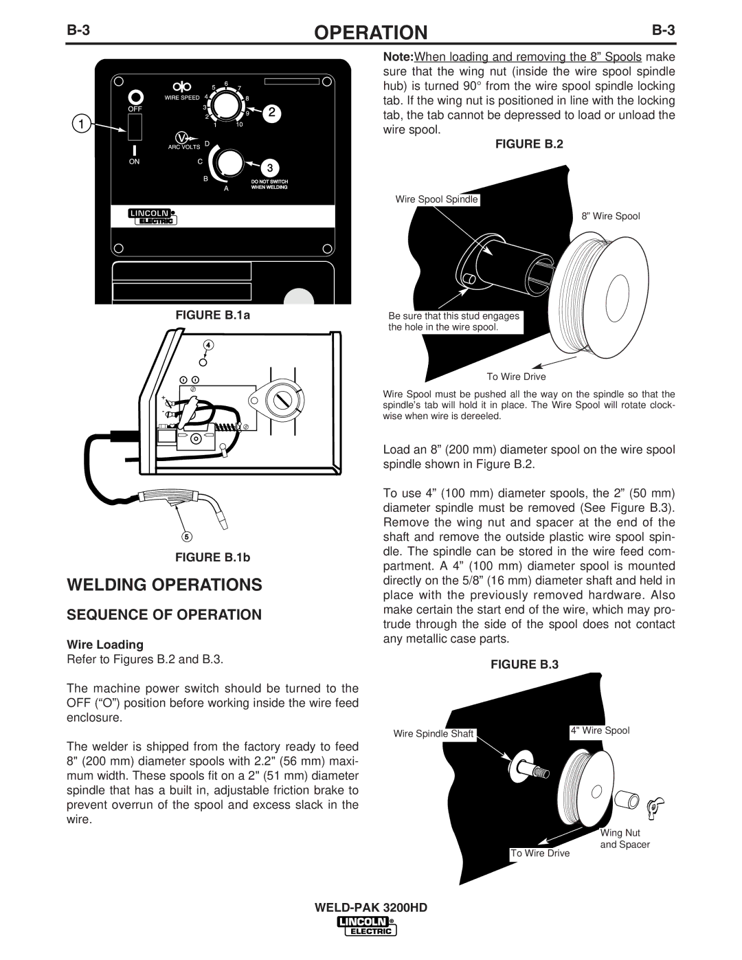 Lincoln Electric 3200HD, IM759 manual Welding Operations, Sequence of Operation, Wire Loading 