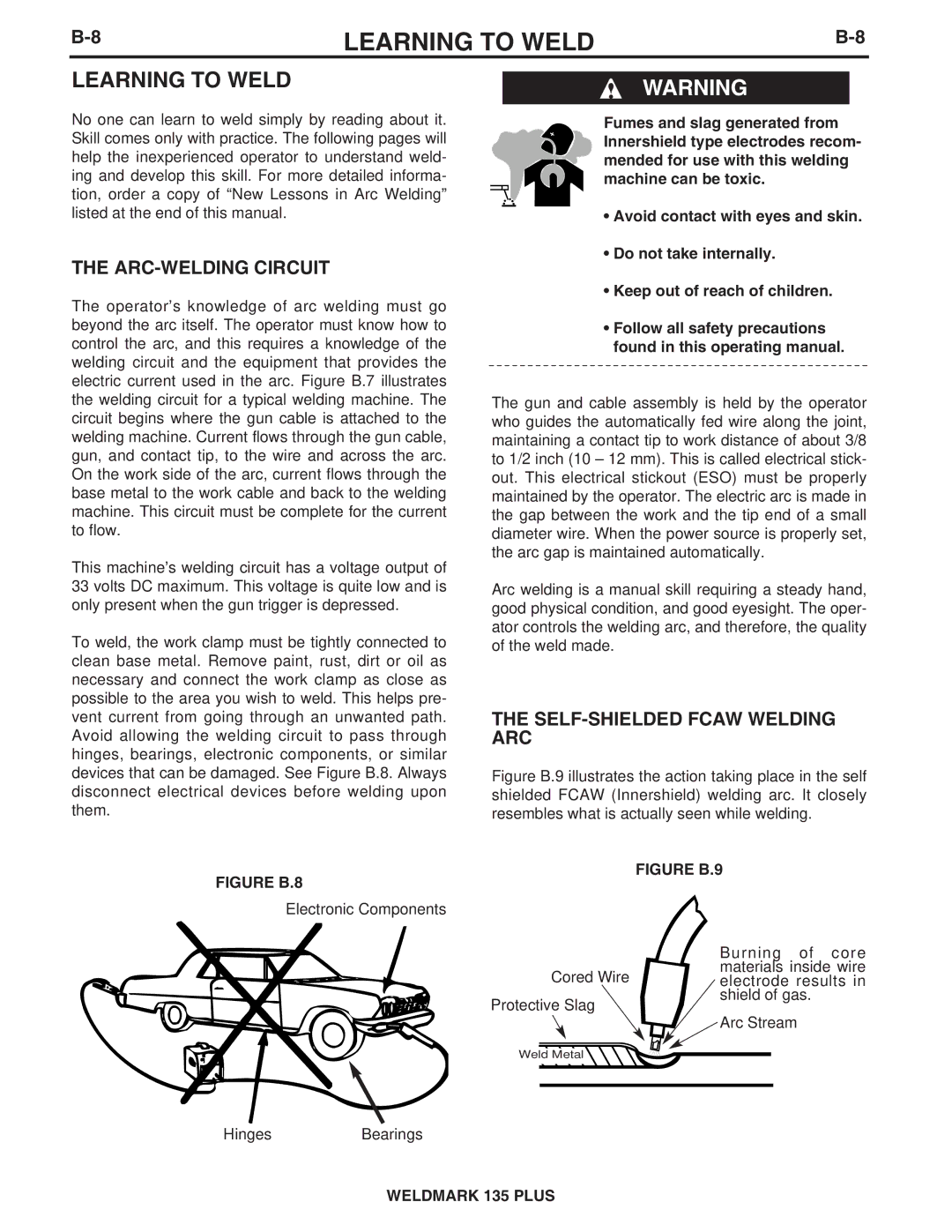 Lincoln Electric IM767 specifications Learning to Weld, ARC-WELDING Circuit, SELF-SHIELDED Fcaw Welding ARC 