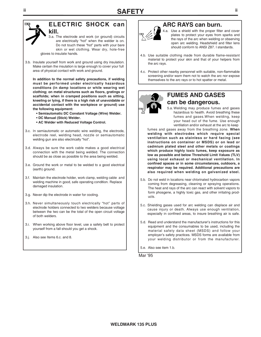 Lincoln Electric IM767 specifications Electric Shock can kill 