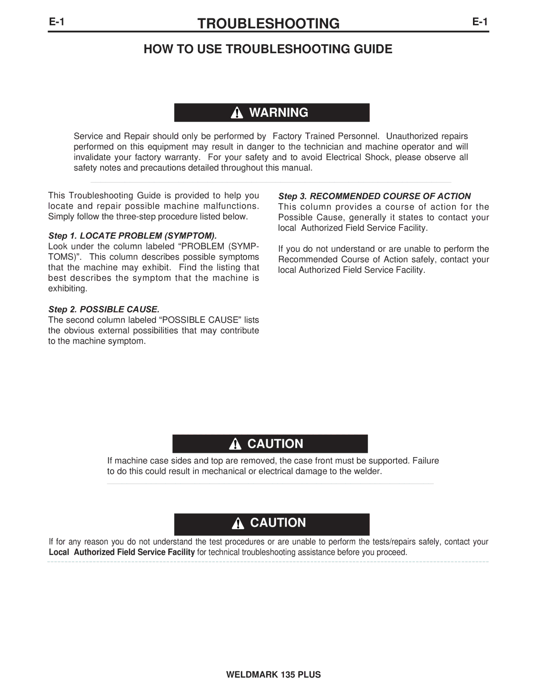 Lincoln Electric IM767 specifications HOW to USE Troubleshooting Guide 