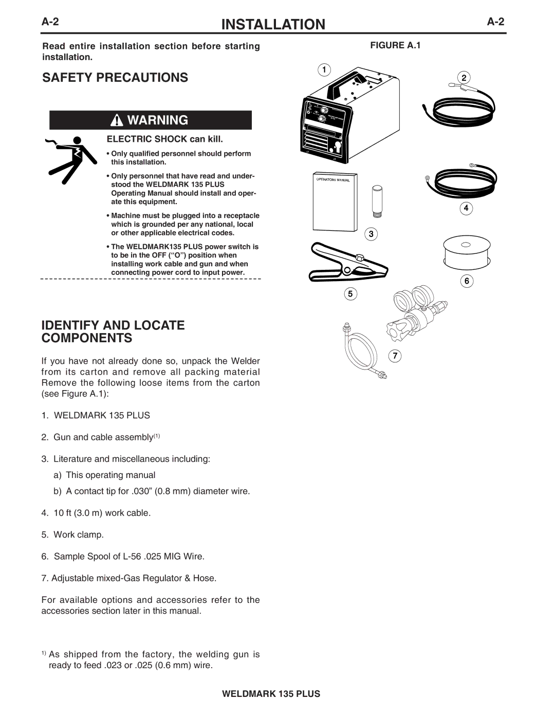 Lincoln Electric IM767 specifications Safety Precautions, Identify and Locate Components, Electric Shock can kill 