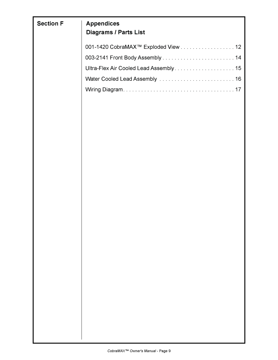 Lincoln Electric IM774 manual Section F Appendices Diagrams / Parts List 