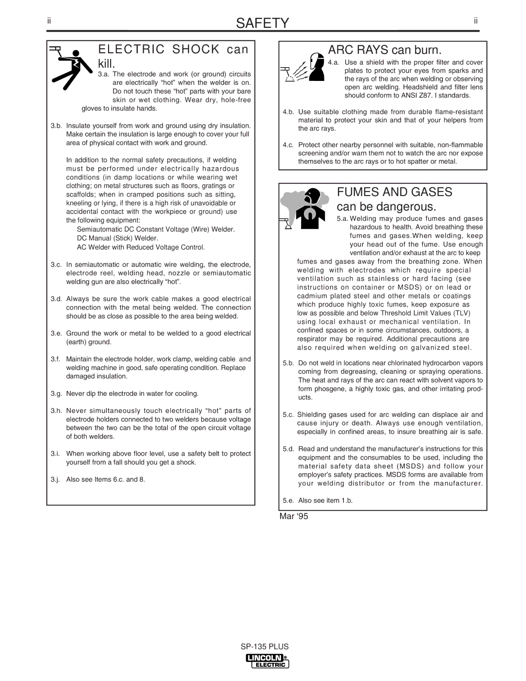 Lincoln Electric IM788 manual Electric Shock can kill 