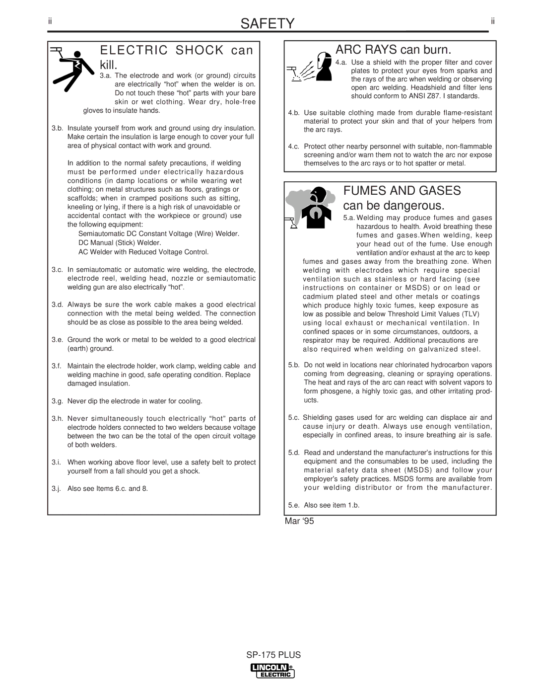 Lincoln Electric IM790 manual Electric Shock can kill 