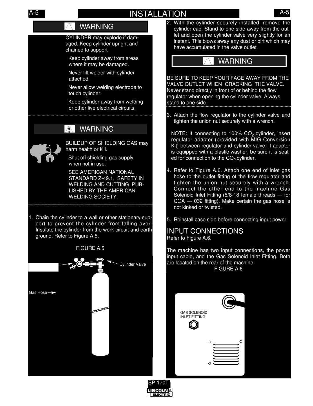 Lincoln Electric IM794 manual Input Connections, Figure A.5 