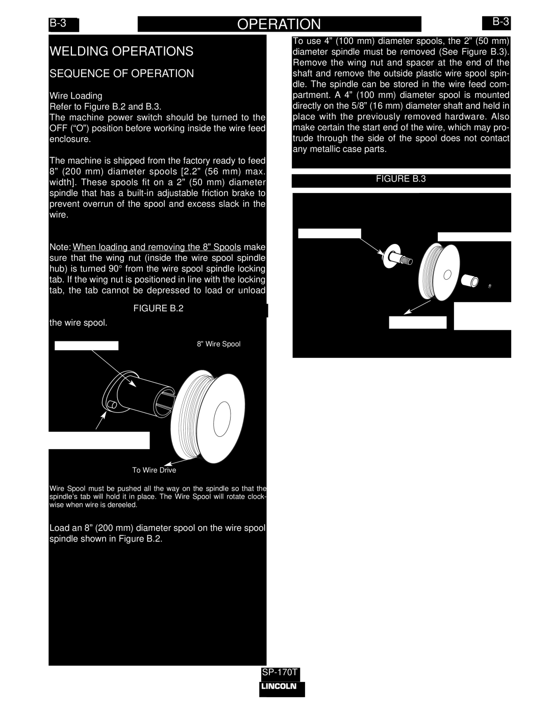 Lincoln Electric IM794 manual Welding Operations, Sequence of Operation, Wire Loading 