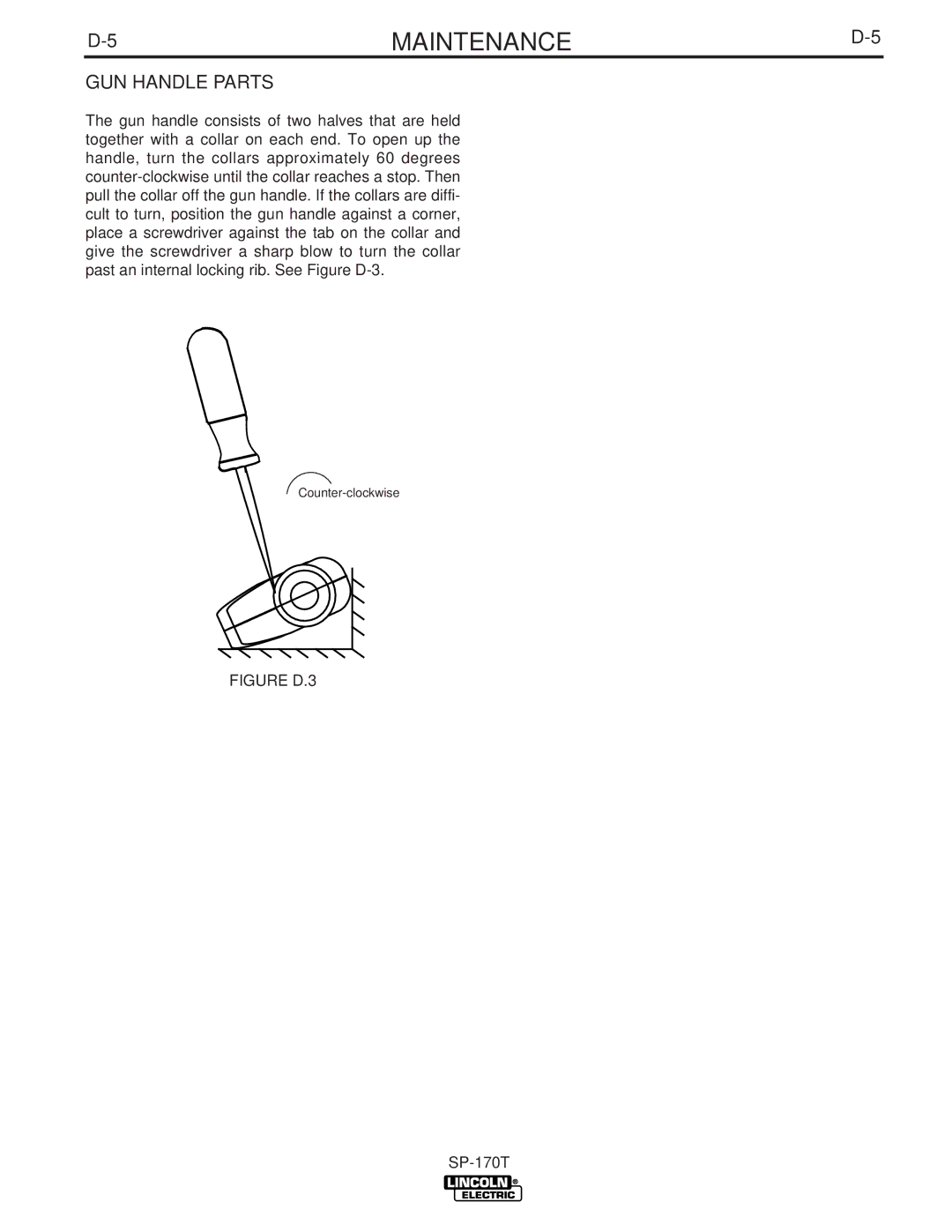 Lincoln Electric IM794 manual GUN Handle Parts, Figure D.3 