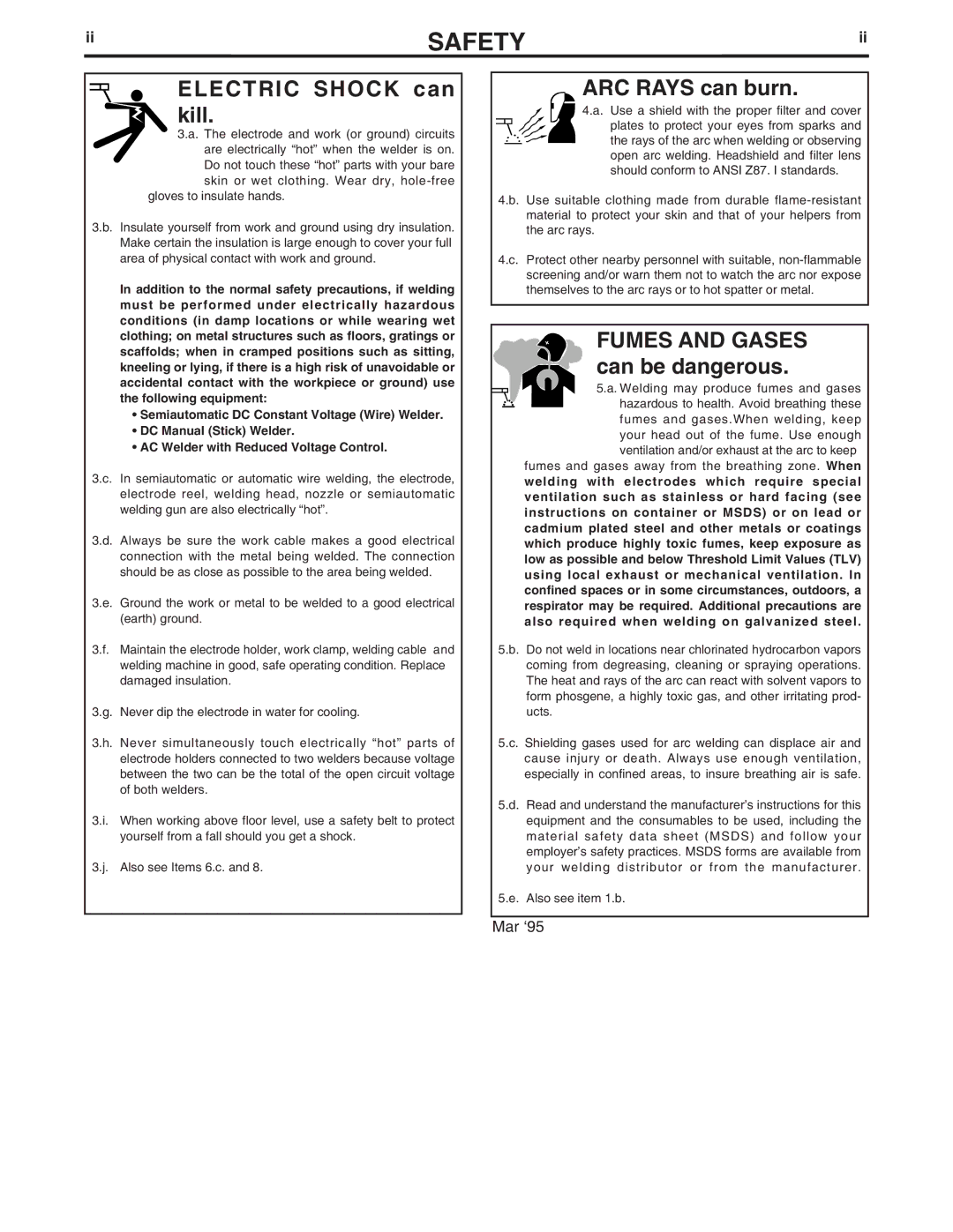 Lincoln Electric IM806 manual Electric Shock can kill 