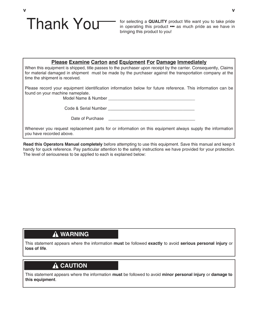 Lincoln Electric IM806 manual Thank You 