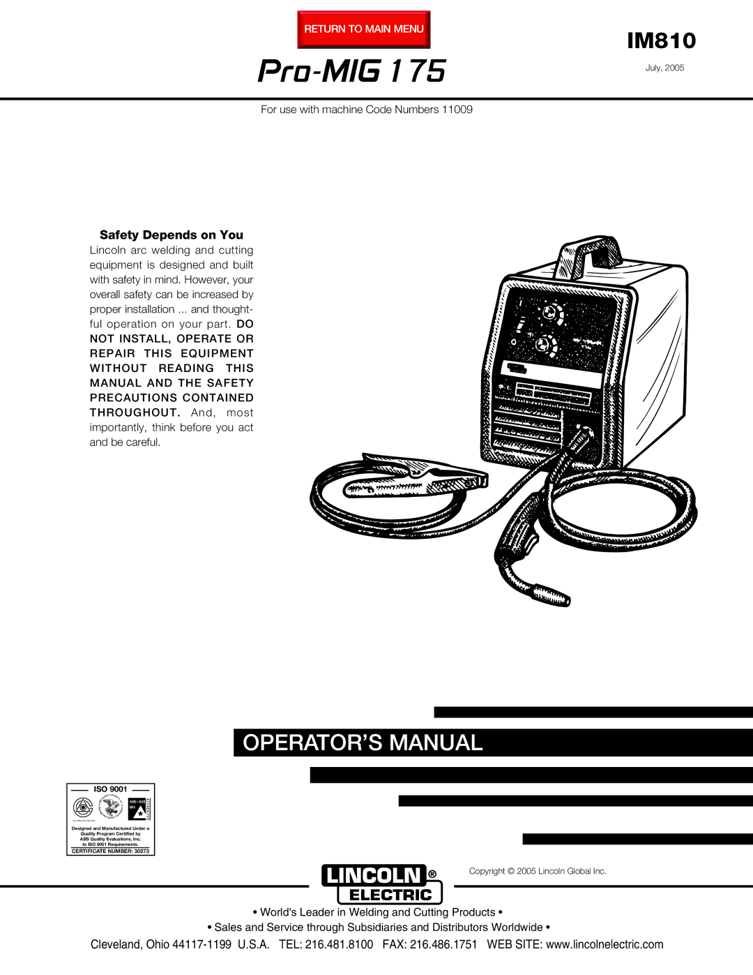 Lincoln Electric IM810 manual Pro-MIG 