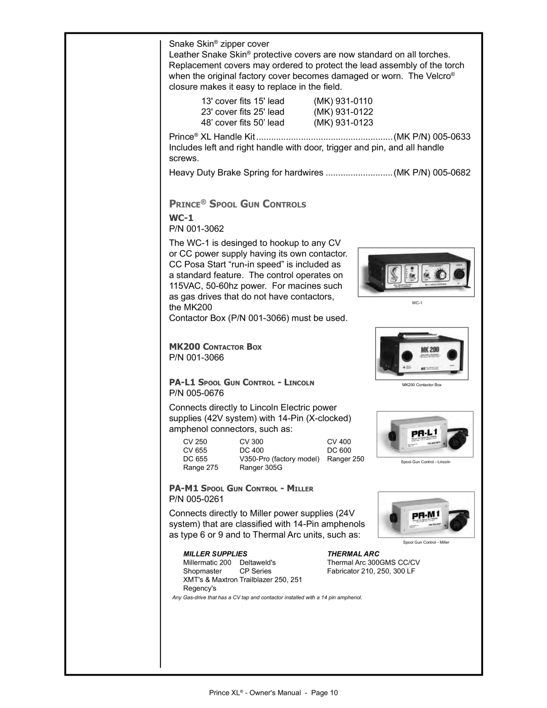 Lincoln Electric IM818 manual WC-1 