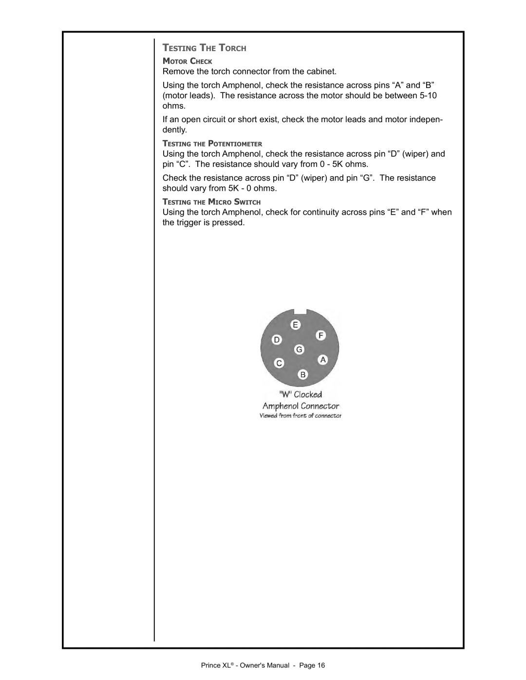 Lincoln Electric IM818 manual Testing the Torch 